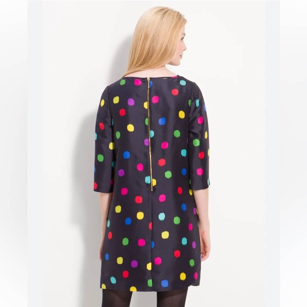 KATE SPADE Silk Belina Polka Dot Shift Dress 8 - Picture 3 of 8
